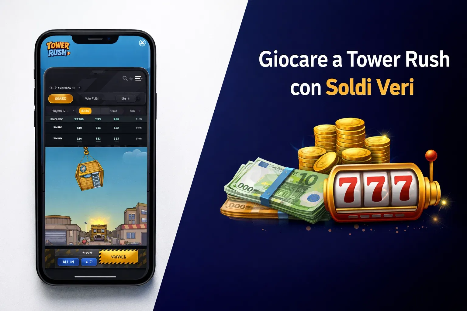 Giocare a Tower Rush con Soldi Veri